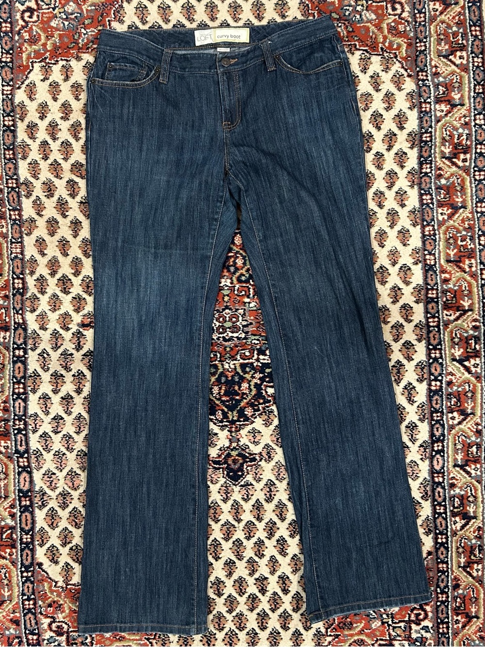 LOFT Curvy Bootcut Dark Wash Blue Jeans Denim 10L